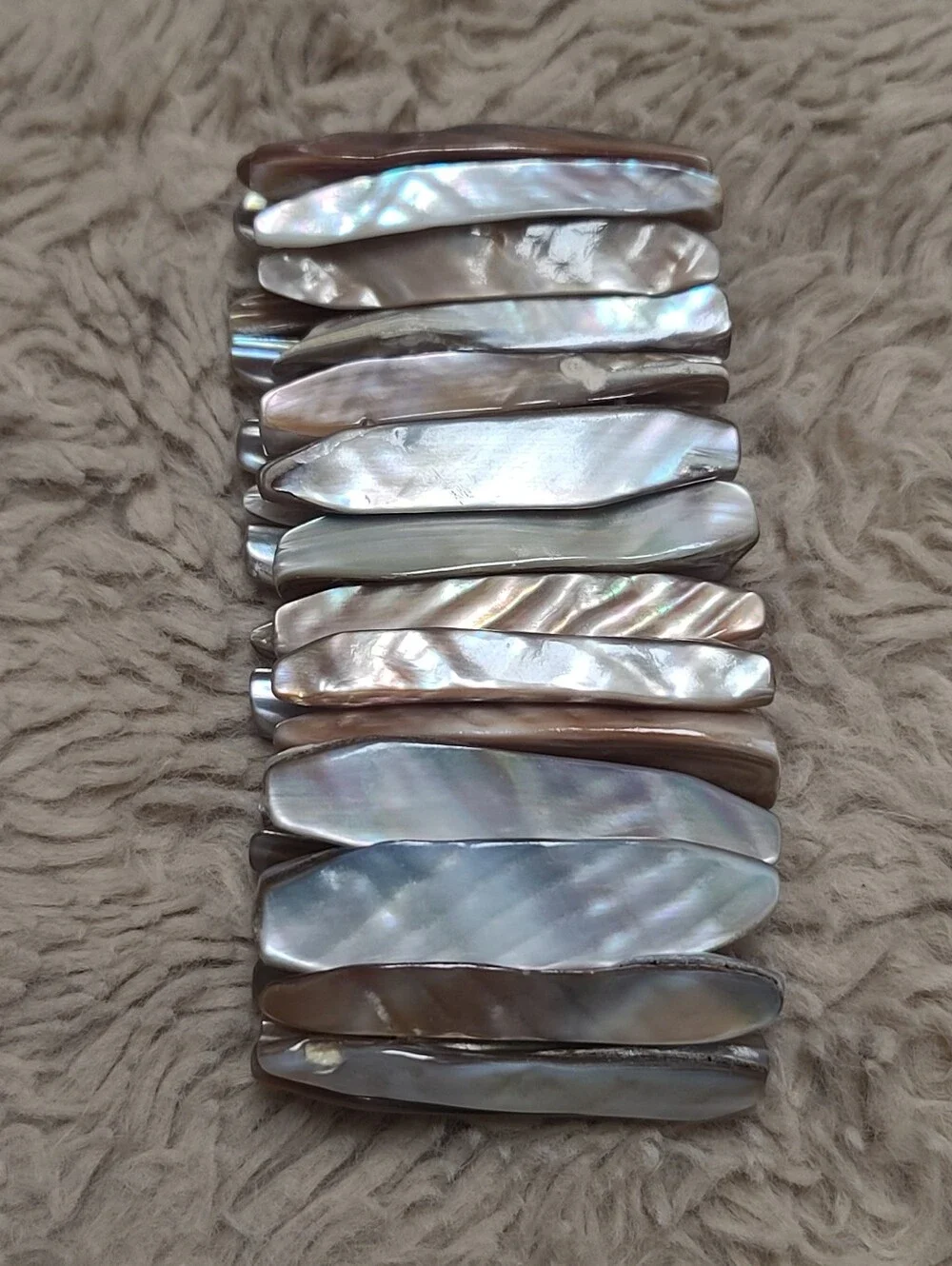 Iridescent Mother-of-Pearl Stretch Bracelet - Women Accessories